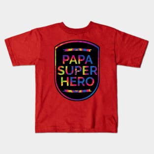 Papa superHero T Dye Kids T-Shirt